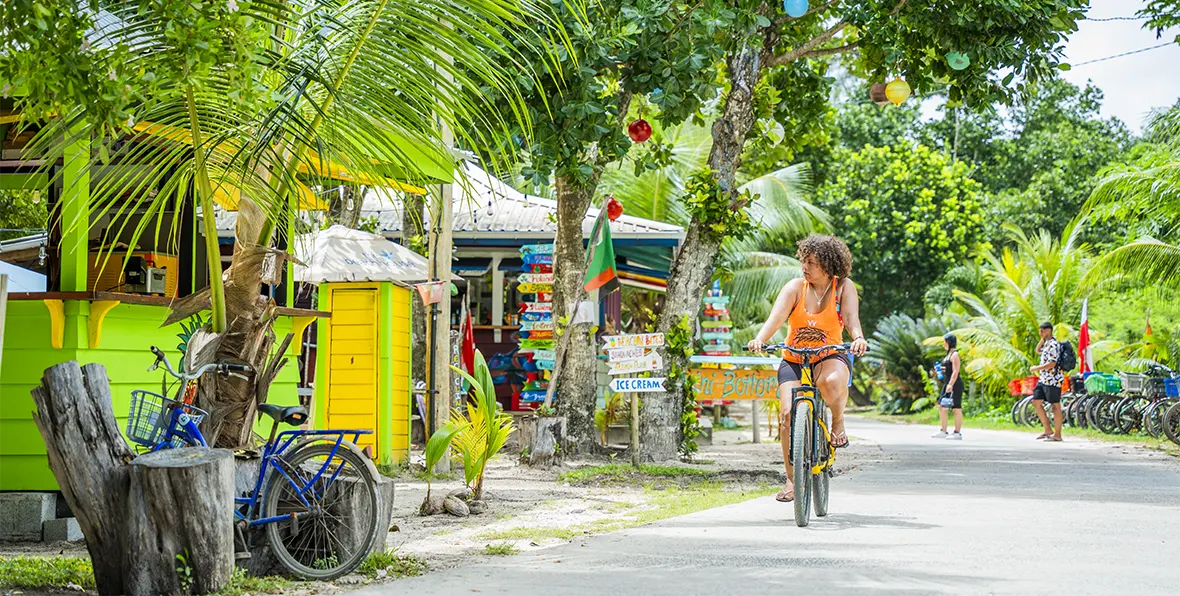Cycling on La Digue, Seychelles